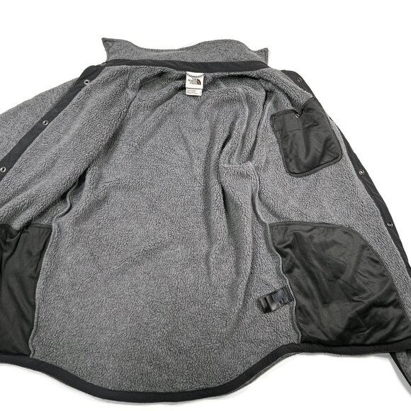 North Face Gordon Lyons Fleece Snap Button Shirt Jacket Mens Small Shacket Gray - Picture 13 of 13